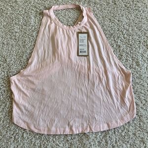 Niyama Sol Split Tank Size XL Open Back Yoga Top Mustard Ballet Blush Pink